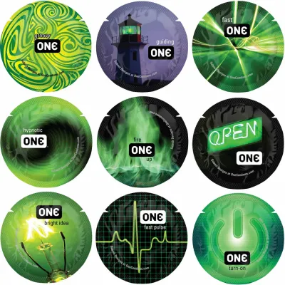 ONE Condoms Glowing Pleasures Collection Glow In The Dark Singles