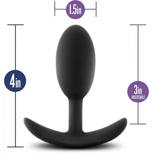 Luxe Wearable Vibra Slim Plug Medium Black