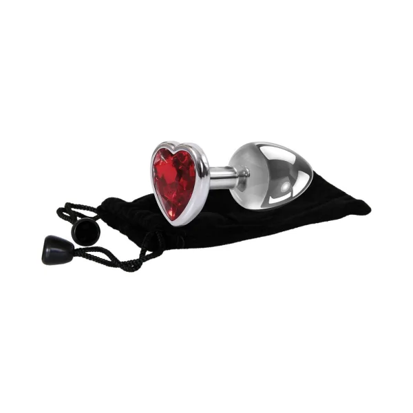 A&E Small Red Heart Gem Anal Plug — image 7 of 9