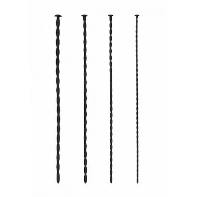 Shots Ouch Beginner Urethral Sounding Silicone Spiral Screw Plug Set Black