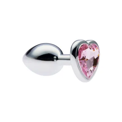 Kink Range Jewelled Heart Butt Plug 2 8 Inch Baby Pink Small