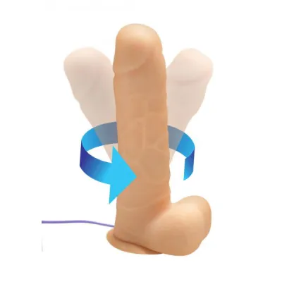 Turning Tom Rotating Dildo Beige