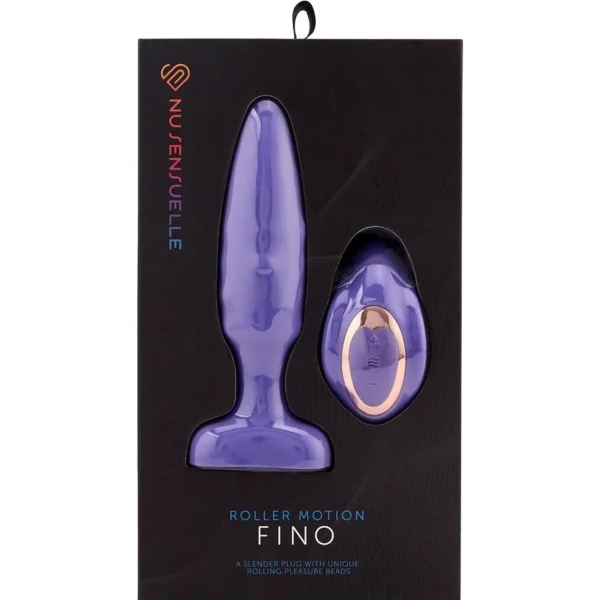 Fino Rechargeable Silicone Vibrating Anal Plug With Roller Motion & Remote By Nu Sensuelle - Ultra Violet