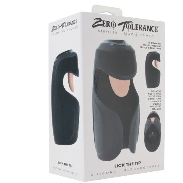 Zero Tolerance Lick The Tip Waterproof Silicone Vibrating Licking Tongue Oral Sex Penis Masturbator