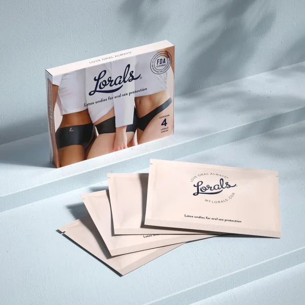 Lorals for Protection Silky Latex Single Use Barrier Undies - Black Bikini Style, 4 Pack