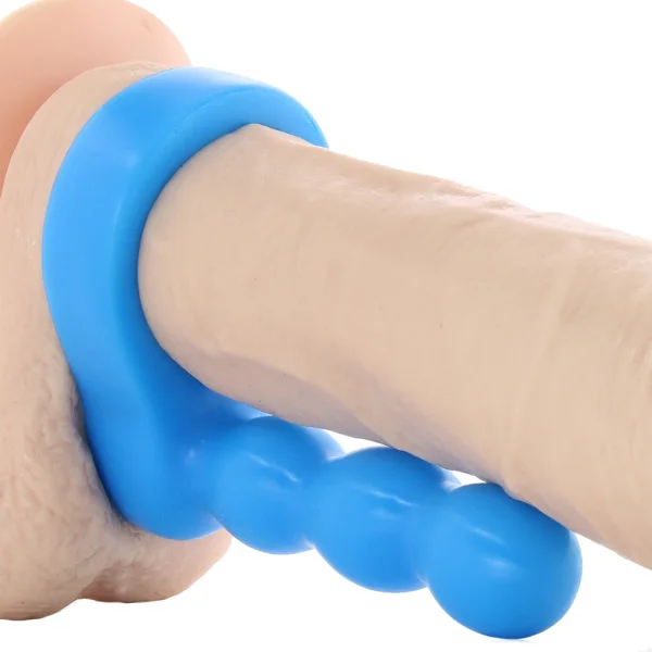 Platinum Silicone - The Double Dip 2 Double Penetration Cock Ring - Blue