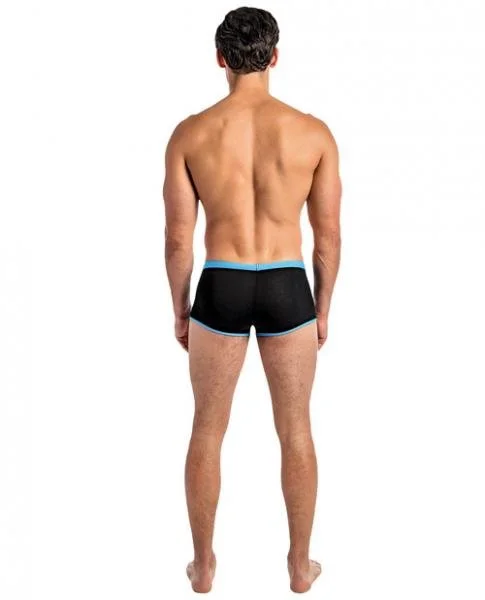Cutting Edge Cutout Mini Shorts Black Turquoise L