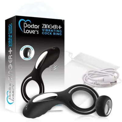 Doctor Love Zinger Vibrating Cock Ring Remote Black