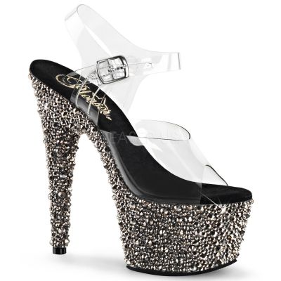 7 inches Heel 2 3 4 inches PF Ankle Strap Sandal w Multi Sized RS