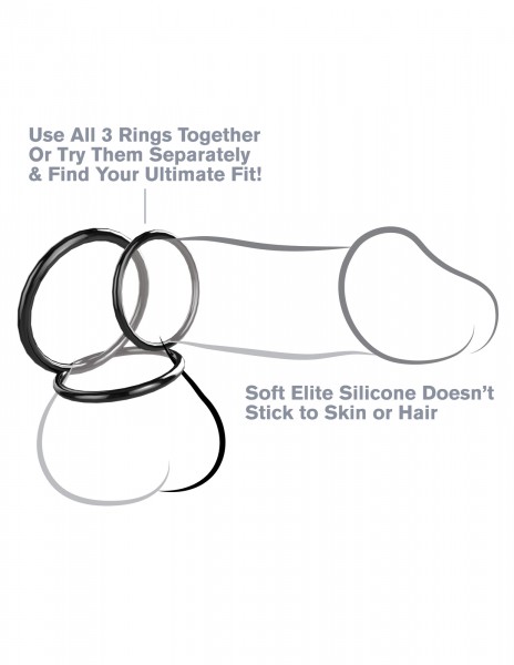 Silicone Cock Rings x3