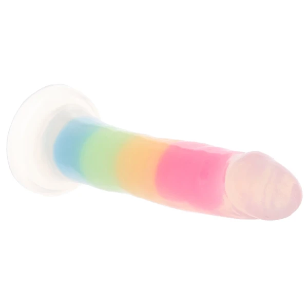 Lollicock Glow In The Dark 8" Silicone Suction Cup Dildo - Rainbow