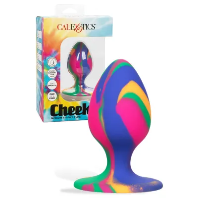California Exotic Cheeky Tie Dye Silicone Butt Plug Medium