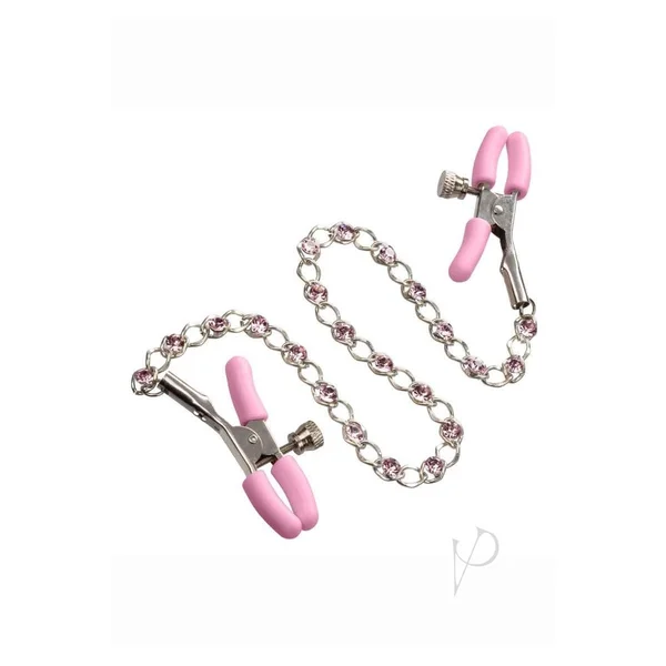 Nipple Play Crystal Chain Nipple Clamps - Pink — image 17 of 18