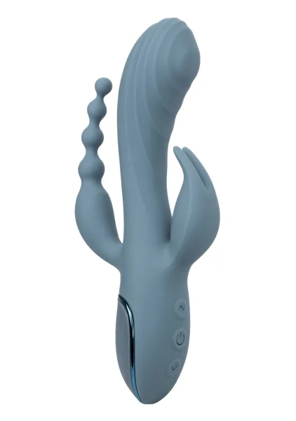 III Triple Ecstasy Silicone Pulsating Rechargeable Triple Stimulation Vibrator By CalExotics