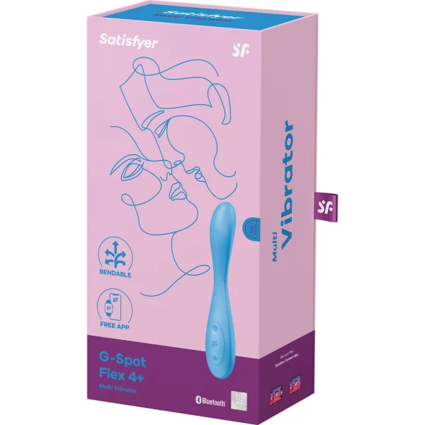 Satisfyer G-Spot Flex 4 Rechargeable Waterproof App Enabled 12-Function G-Spot Vibrator - Blue