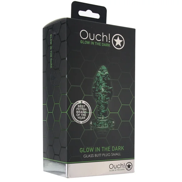 Ouch! Glow In The Dark Glass Butt Plug