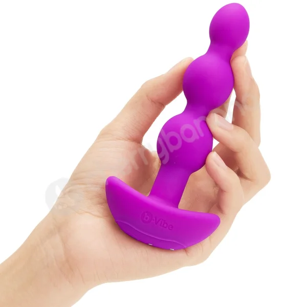 B-Vibe Triplet Purple Flexible Silicone Vibrating Anal Beads