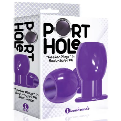 The 9 s Port Hole Hollow Butt Plug Purple Hollow Butt Plug