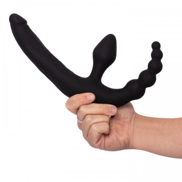 Bondara Black Triple Vibrating Strapless Strap-On - 7 Inch — image 5 of 6