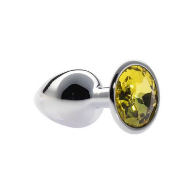 Kink Range Alloy Gem Butt Plug 2 8 Inch Yellow Small