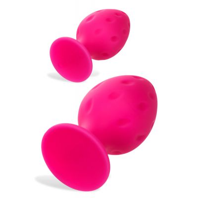 California Exotic Cheeky Pink Silicone Butt Plug Set 2 Pce