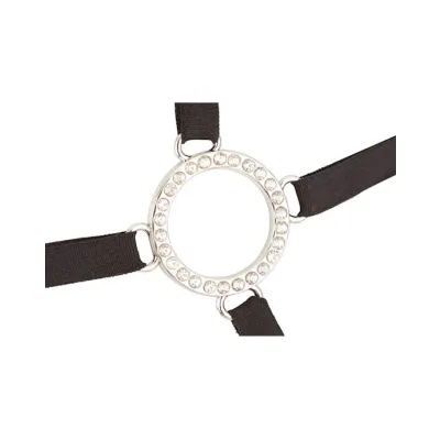 Serena Suspender Set With Gems Black Extra Large