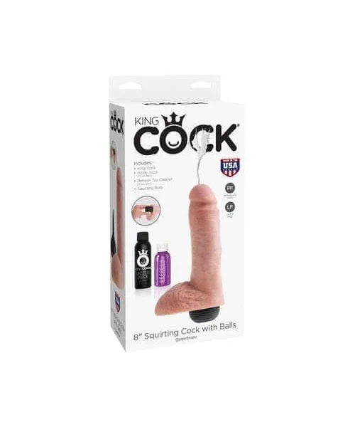 King Cock 8 inch Squirting Cock with Balls Flesh