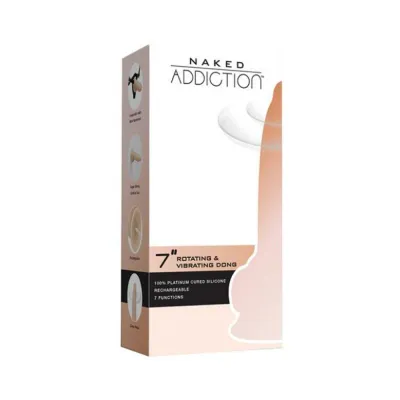 Naked Addiction Rotating Vibrating Dong With Remote 7 Vanilla