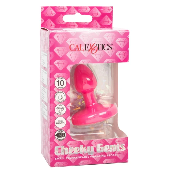 Cheeky Gems - Small Rechargeable Vibrating Probe - Pink