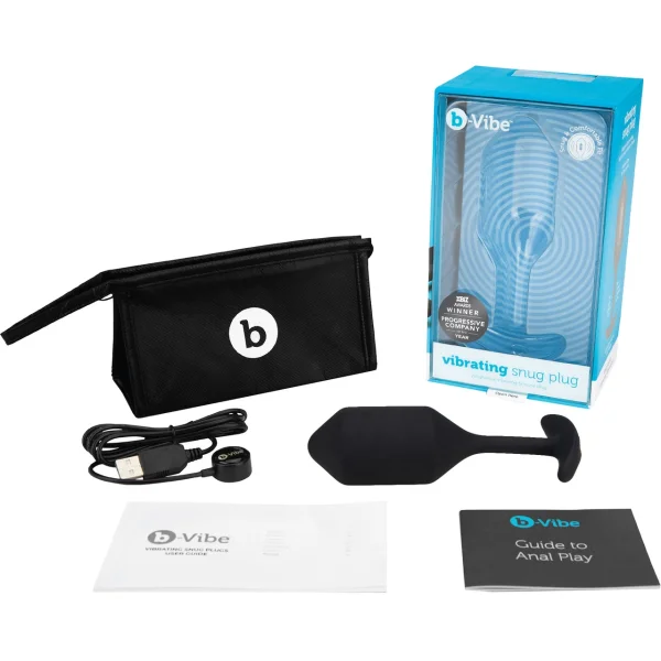 b-Vibe Vibrating Snug Plug 4 Rechargeable Vibrating Anal Toy - Black