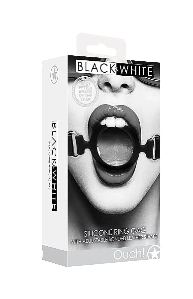 Shots - Ouch! B&W - Silicone Open Mouth Ring Gag — image 5 of 5