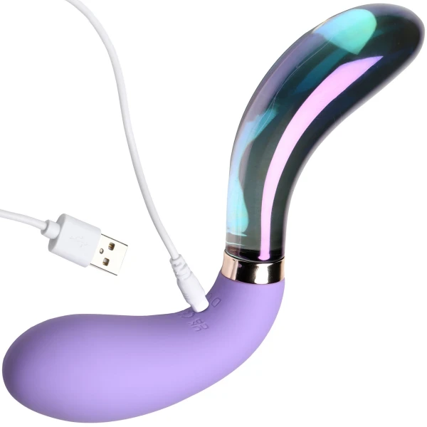 Prisms Pari Dual Ended Wavy Silicone and Glass Vibe