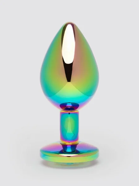 Lovehoney Jeweled Iridescent Metal Medium Butt Plug 3 Inch