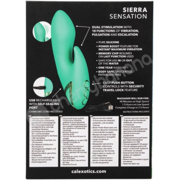 California Dreaming Sierra Sensation Contoured Dual Orgasm Vibrator