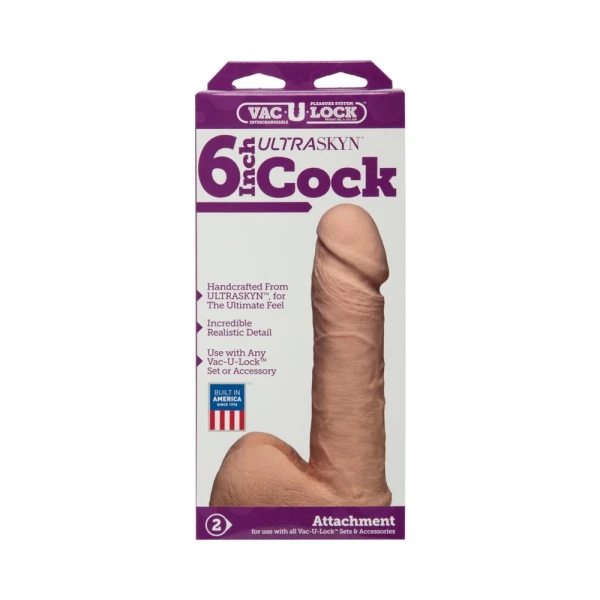Vac-U-Lock 6 inches Ultraskyn Cock