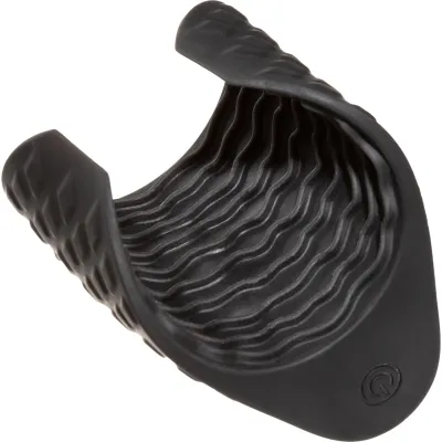 Boundless Grip Silicone Stroker Pulsating Penis Masturbator By CalExotics Black
