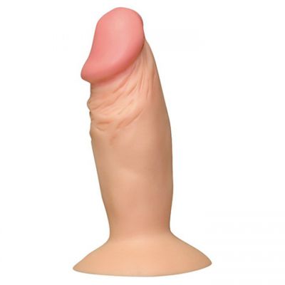 Black And White Realistic Penis Suction Cup Butt Plug 4 5 Inch