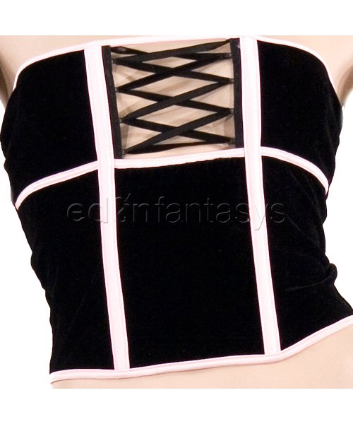 Velvet lace up bustier