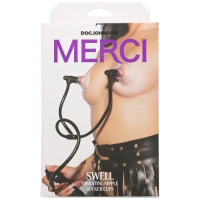 Merci Swell Auto Vibrating Nipple Sucker Cups Black