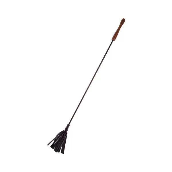 Rouge Leather Wooden Handle Riding Crop Black — image 5 of 7