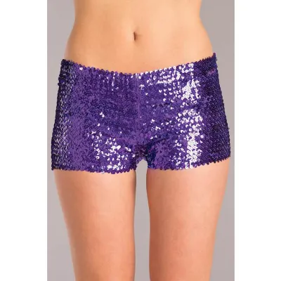 Sequin Booty Shorts Purple Large