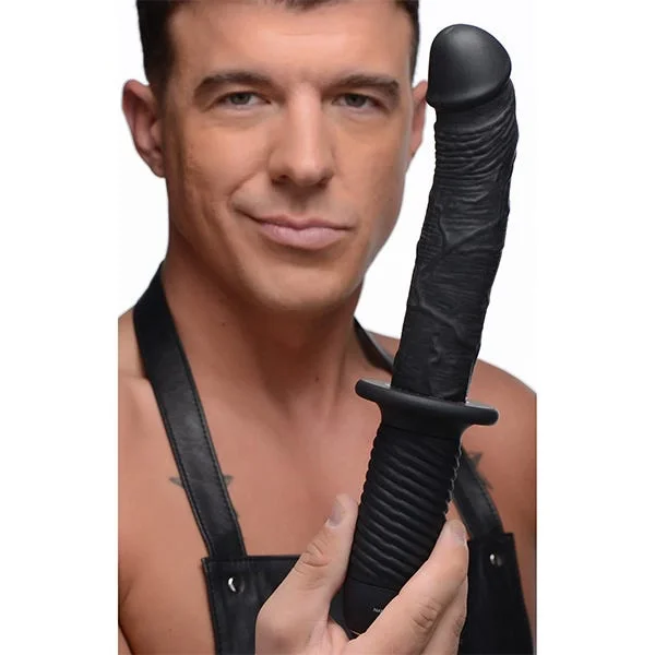 Ass Thumper The Large Real 10X Silicone Vibrating Thruster with Handle