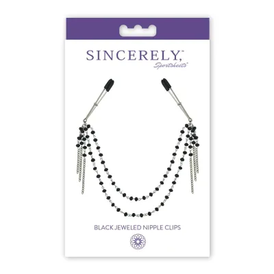 Sincerely Black Jeweled Nipple Clips