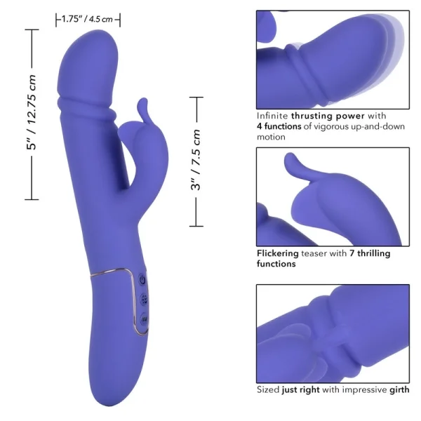 Shameless Seducer Powerful Silicone Rabbit Style Thrusting G-Spot Vibrator By CalExotics — image 12 of 13