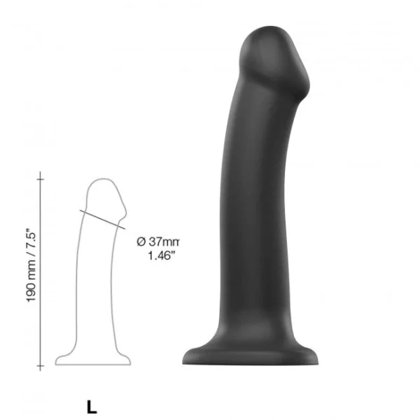Strap On Me Dual Density Bendable Dildo Black
