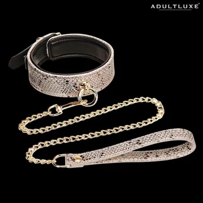 Luxurious Snake Print Collar Leash