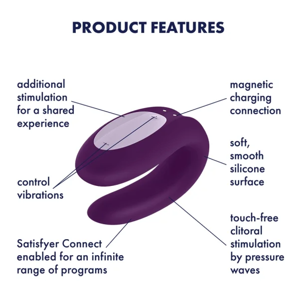 Satisfyer Double Joy Violet W/ App (net)