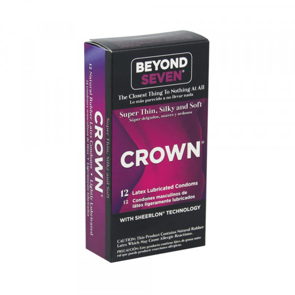 Crown Super Thin Latex Condoms Lubricated 12 Pack