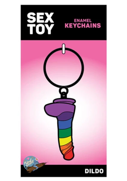 Rainbow Dildo Keychain