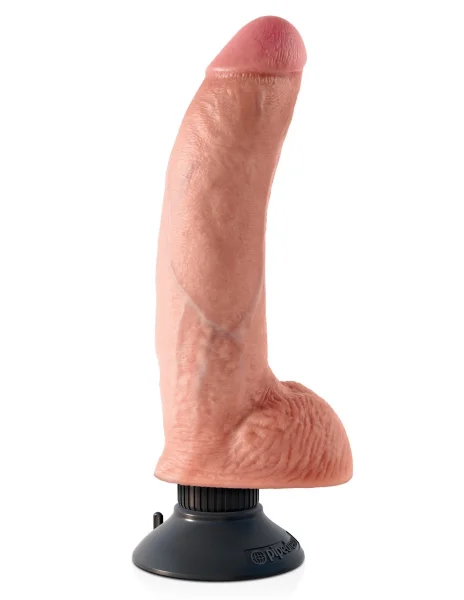 KING COCK 9 in. with Balls Vibrating REALISTIC DILDO
